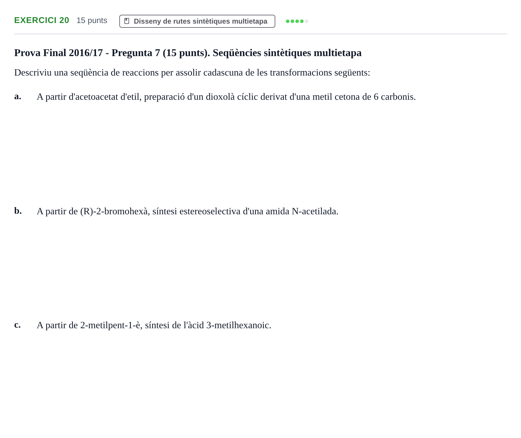 Enunciado: Problema 20 · Química Orgánica II UB 2014