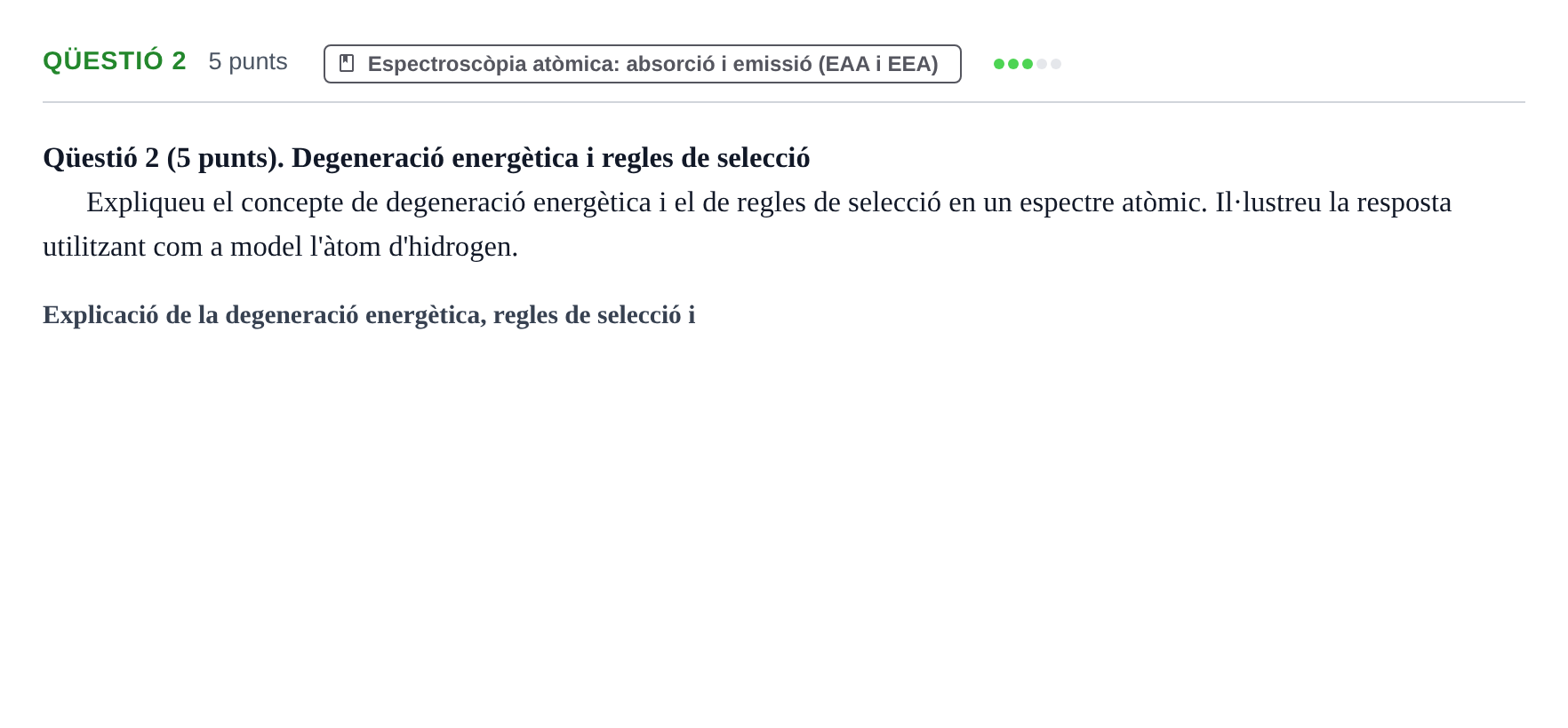 Enunciado: Ejercicio Qüestió 2 · Técnicas Instrumentales UB 2017