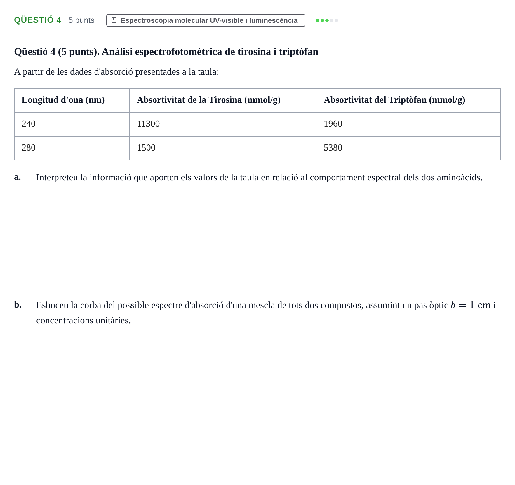 Enunciado: Ejercicio Qüestió 4 · Técnicas Instrumentales UB 2017