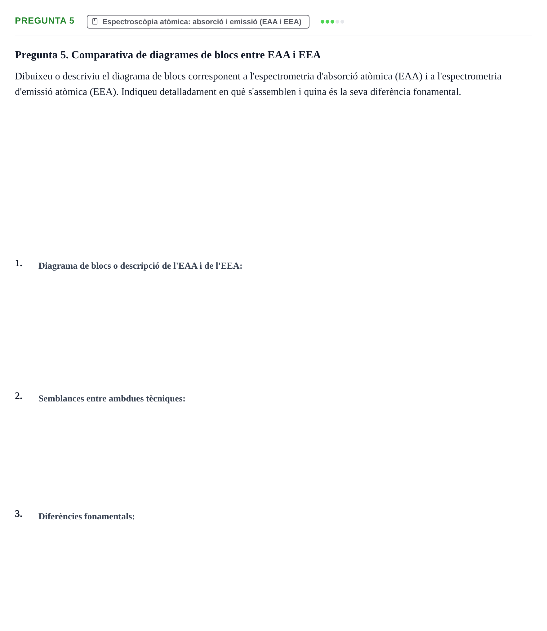 Enunciado: Pregunta 5 · Técnicas Instrumentales UB 2017