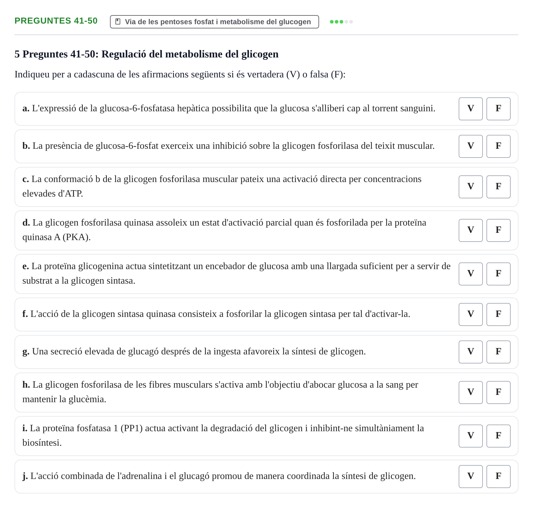 Enunciado: Ejercicio Preguntes 41-50 · Bioquímica UB 2024