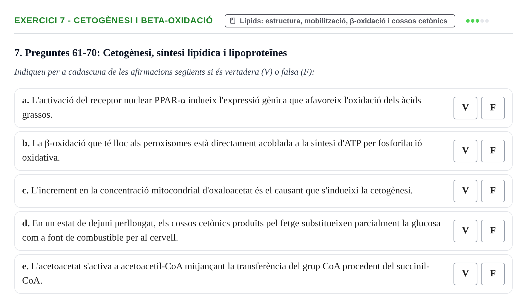 Enunciado: Ejercicio 7 - Cetogènesi i beta-oxidació · Bioquímica UB 2024
