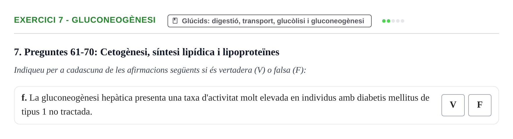 Enunciado: Ejercicio 7 - Gluconeogènesi · Bioquímica UB 2024