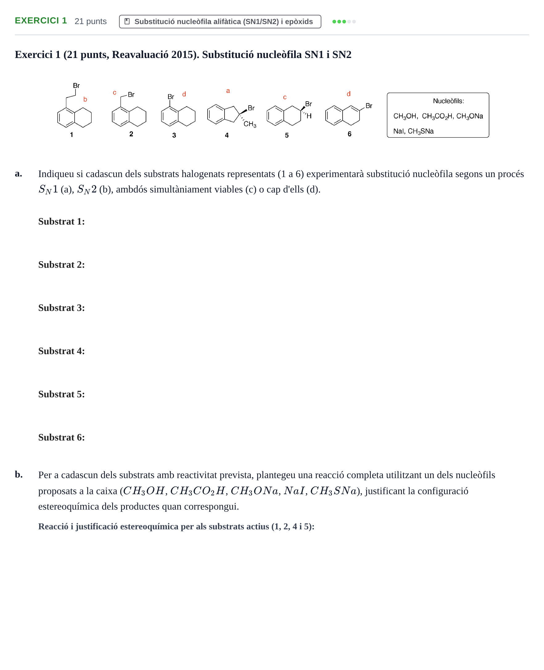 Enunciado: Exercici 1 · Química Orgánica II UB 2015