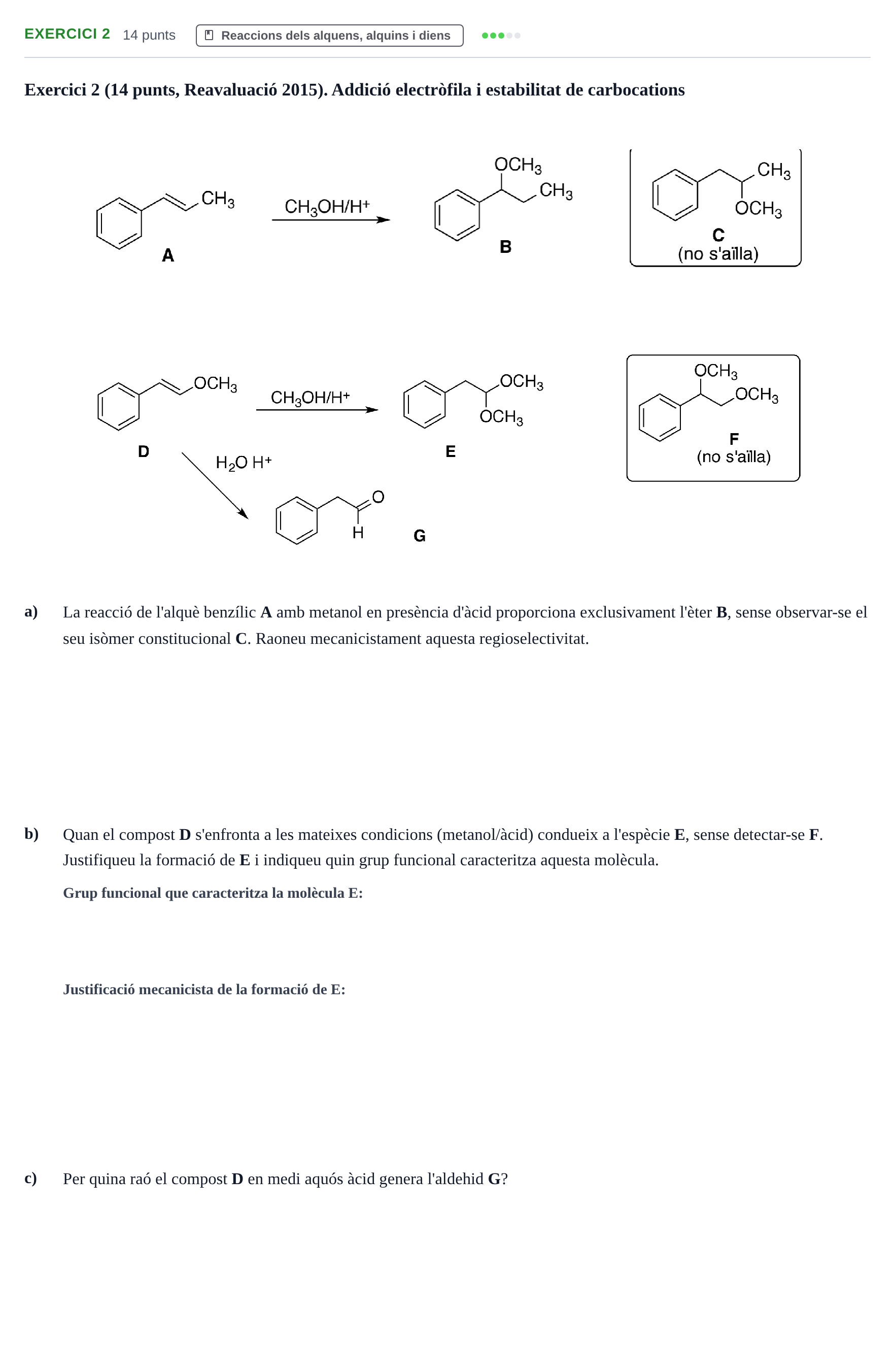 Enunciado: Exercici 2 · Química Orgánica II UB 2015
