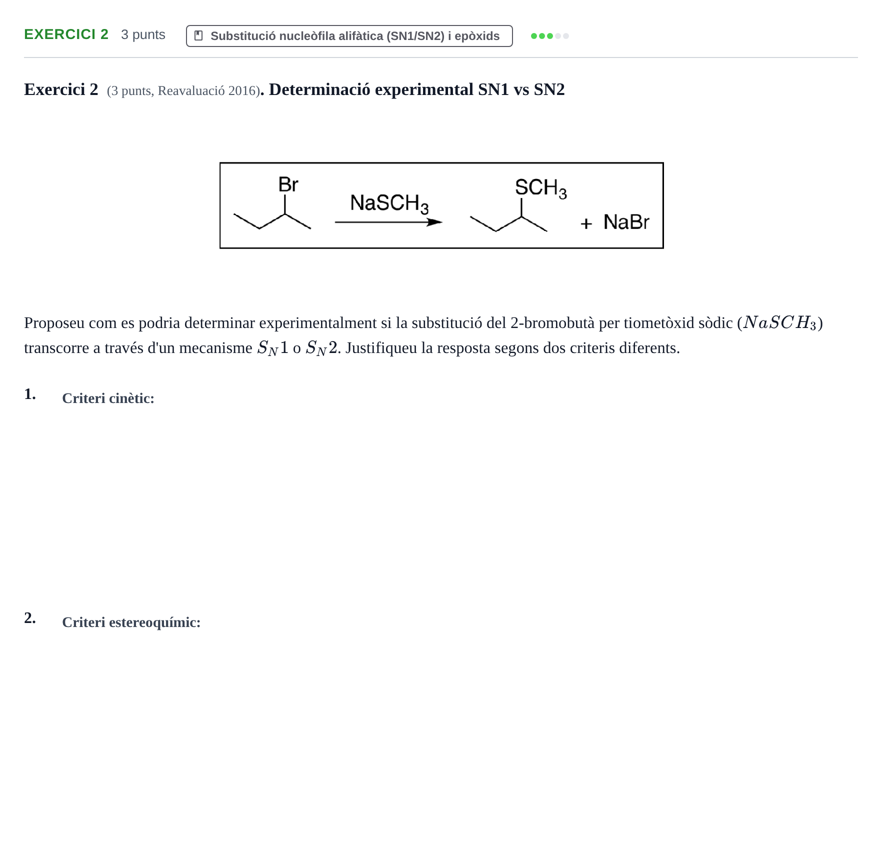 Enunciado: Exercici 2 · Química Orgánica II UB 2015