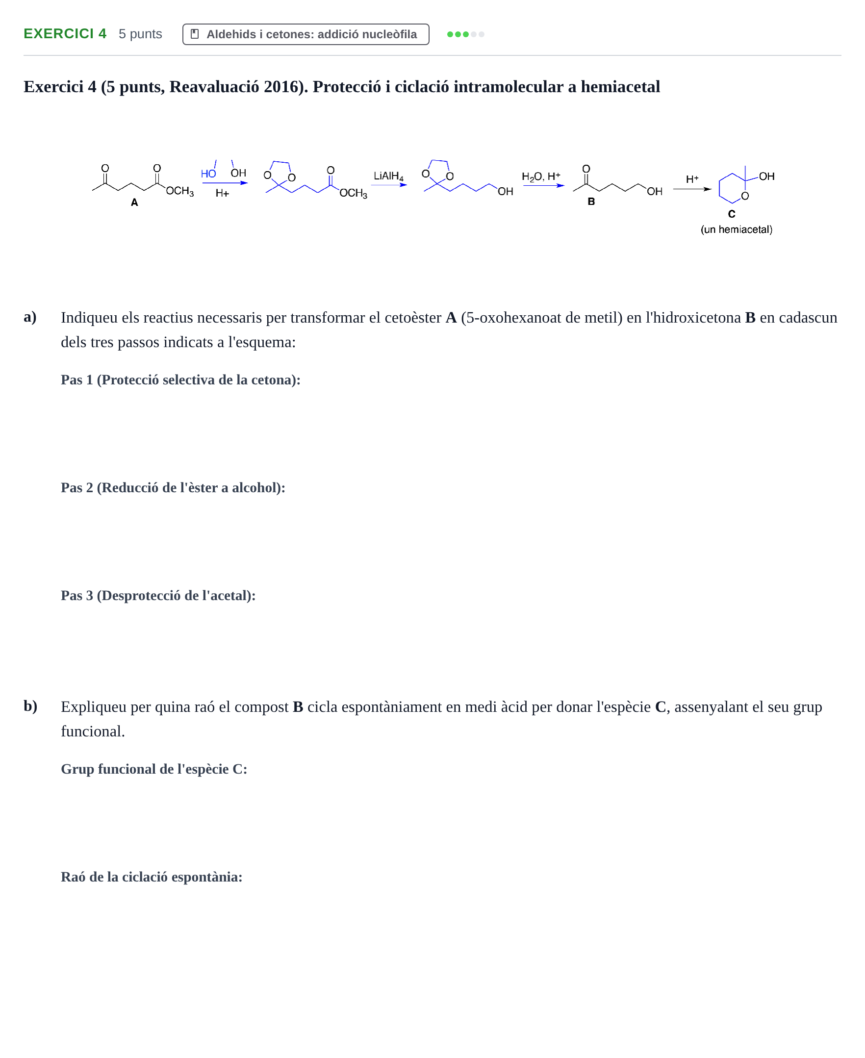 Enunciado: Exercici 4 · Química Orgánica II UB 2015