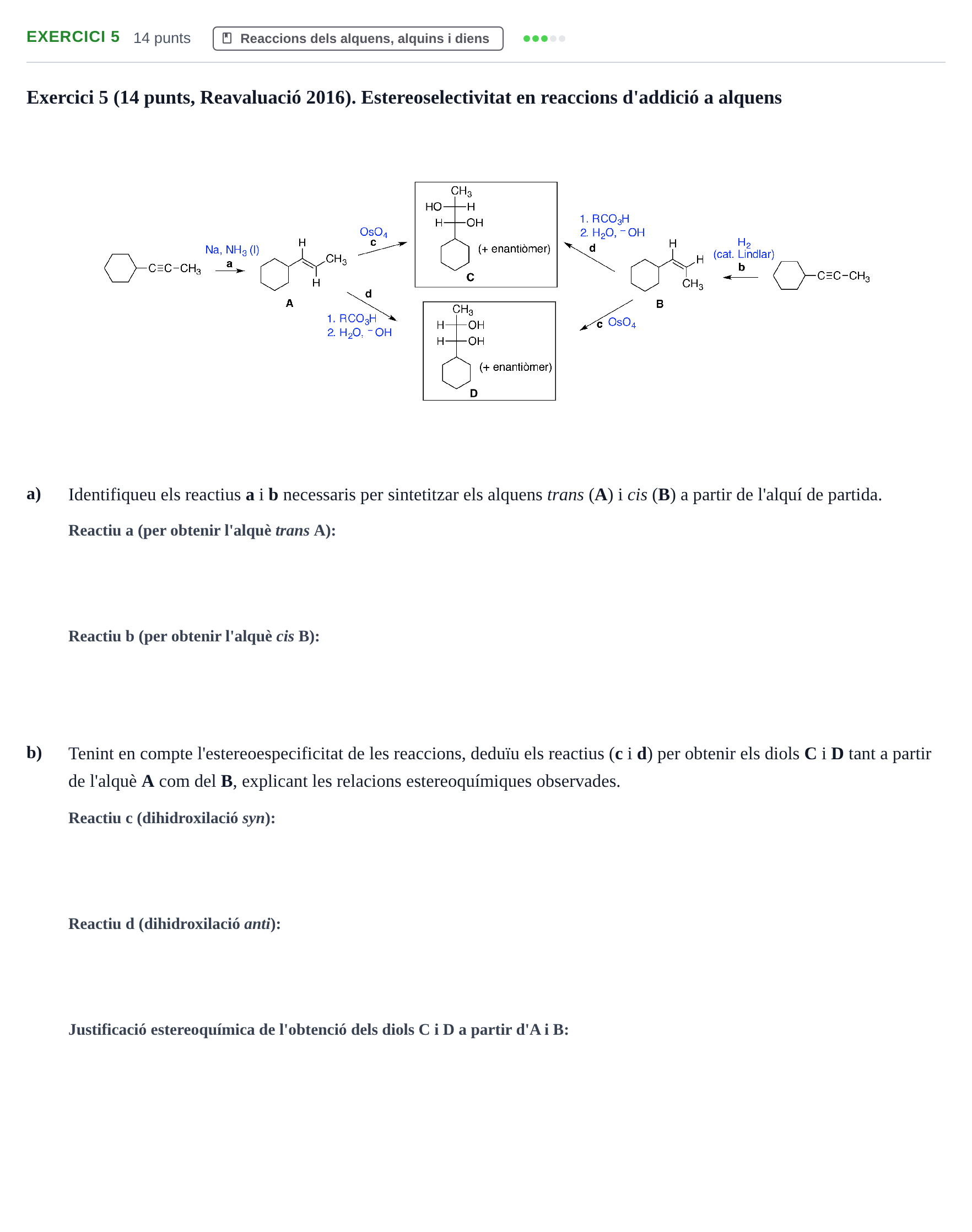 Enunciado: Exercici 5 · Química Orgánica II UB 2015