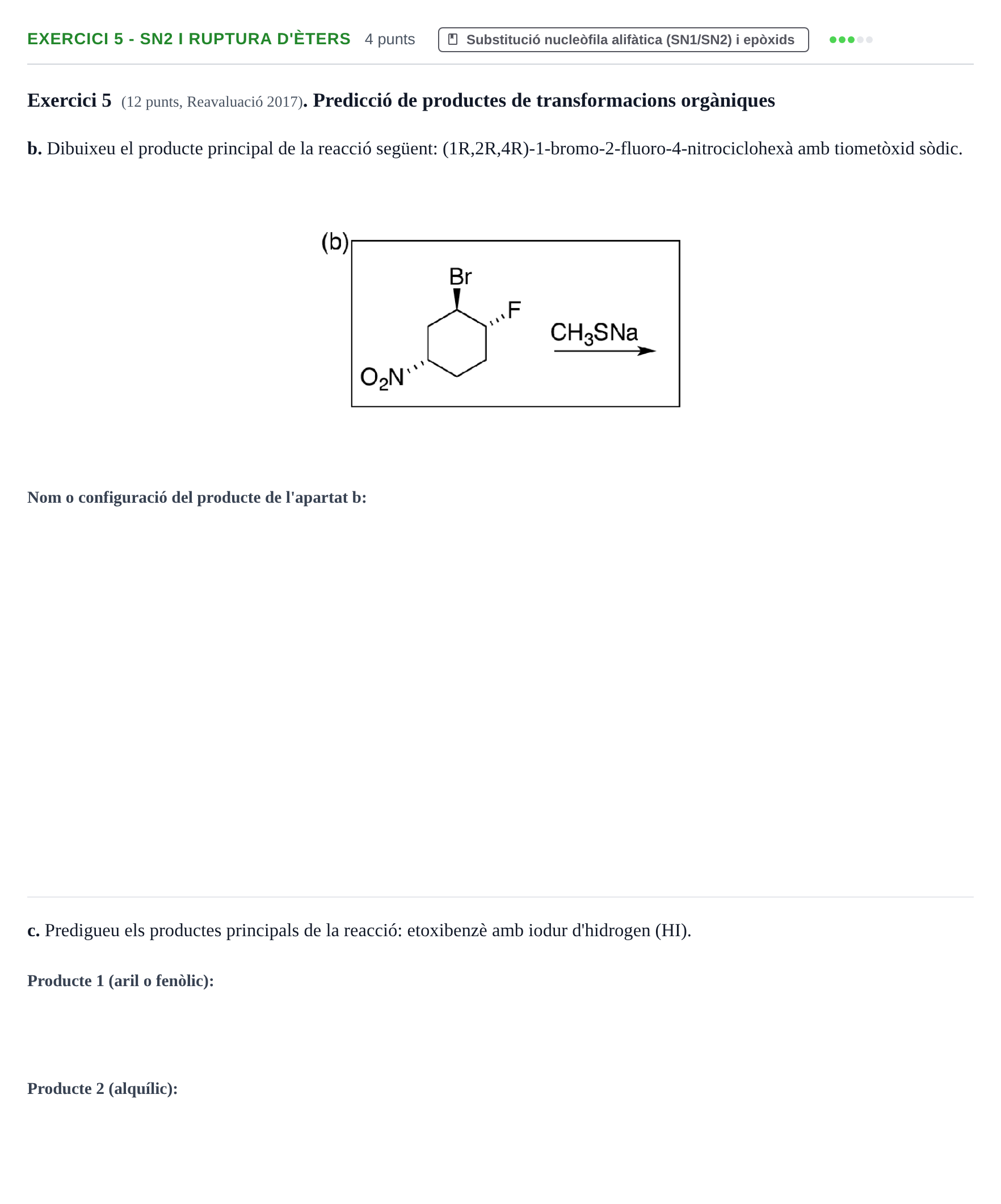 Enunciado: Exercici 5 - SN2 i ruptura d'èters · Química Orgánica II UB 2015