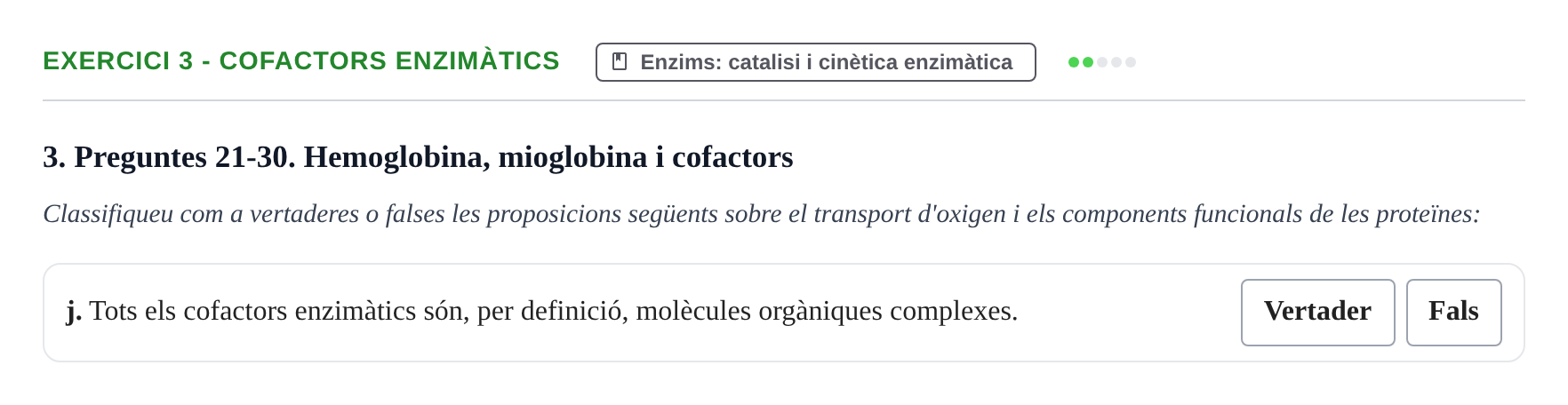 Enunciado: Ejercicio 3 - Cofactors enzimàtics · Bioquímica UB 2017