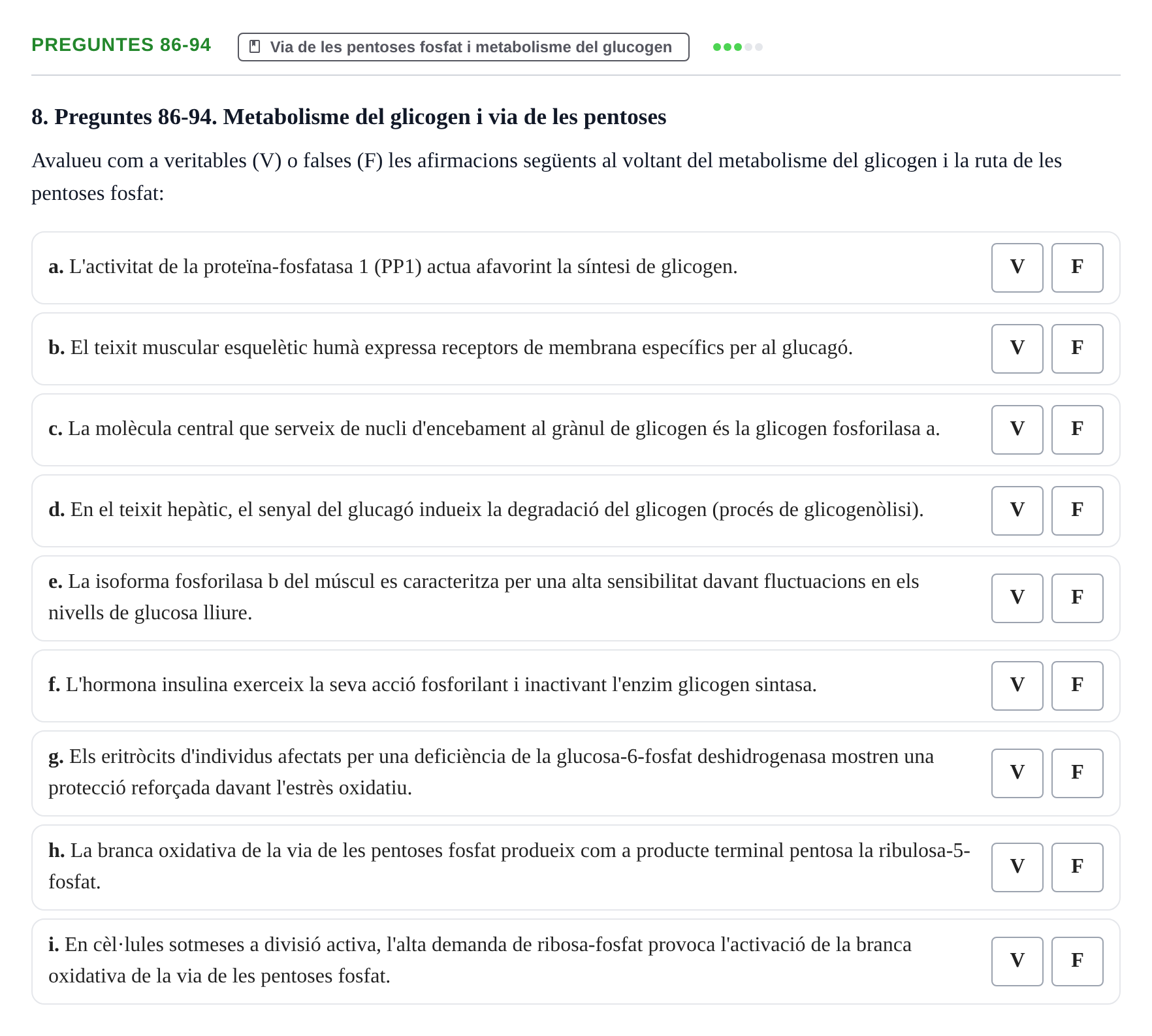 Enunciado: Ejercicio Preguntes 86-94 · Bioquímica UB 2015