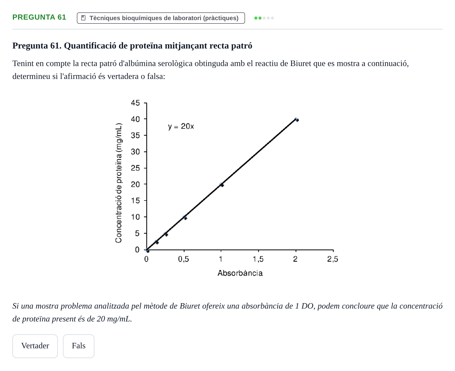 Enunciado: Pregunta 61 · Bioquímica UB 2018