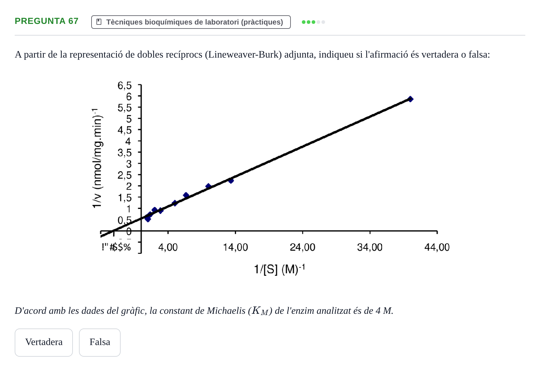 Enunciado: Pregunta 67 · Bioquímica UB 2018