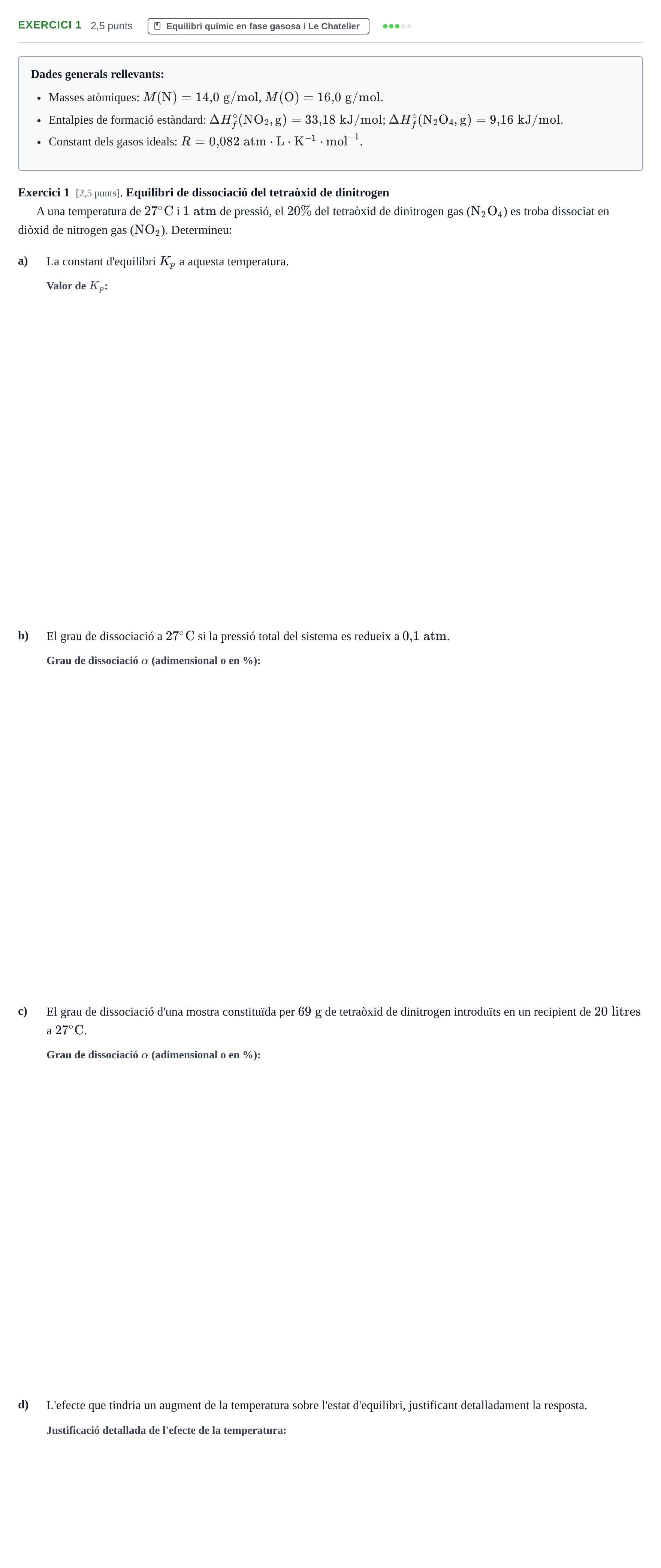 Enunciado: Exercici 1 · Química UB 2015