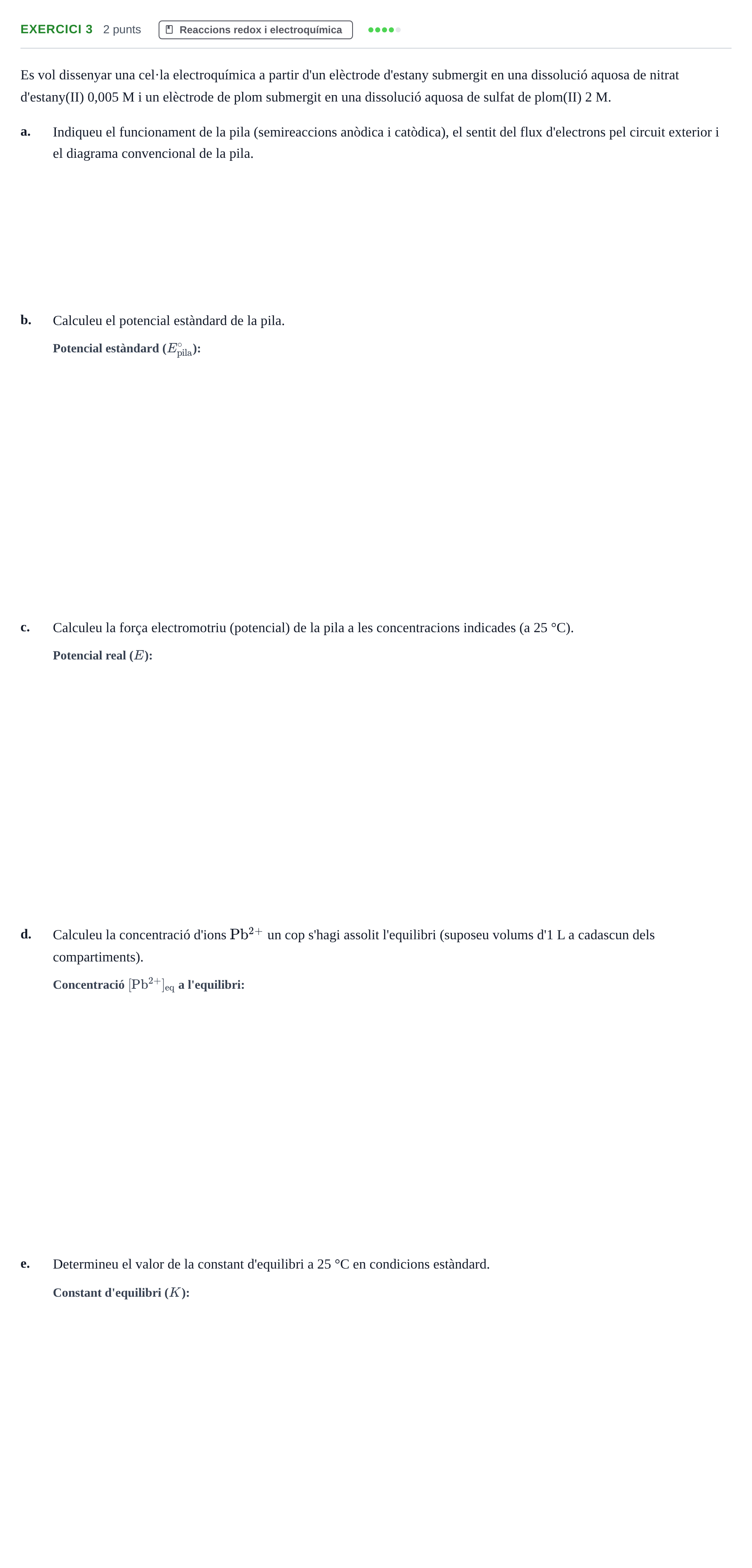 Enunciado: Exercici 3 · Química UB 2015