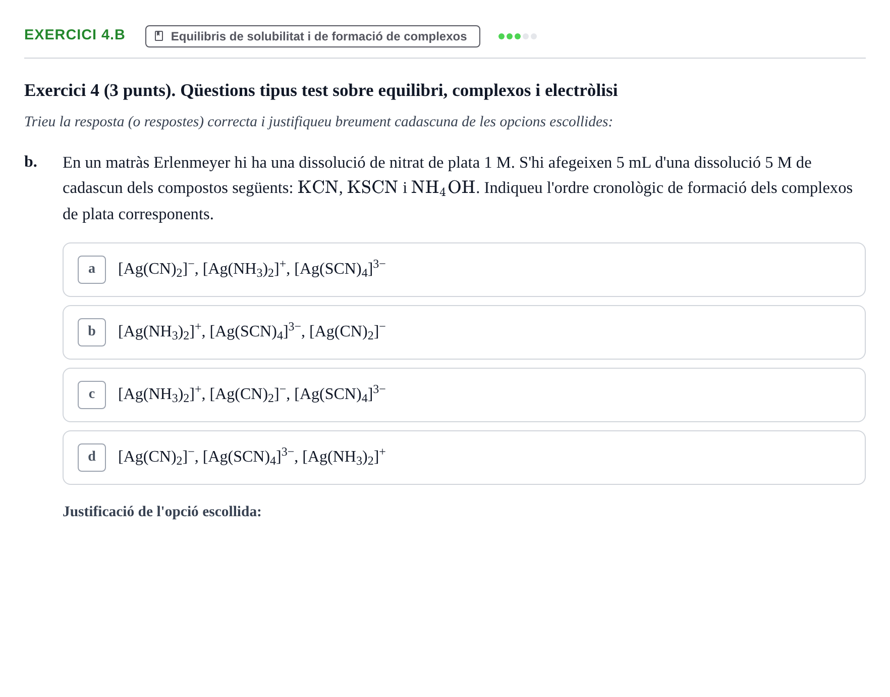 Enunciado: Exercici 4.b · Química UB 2015