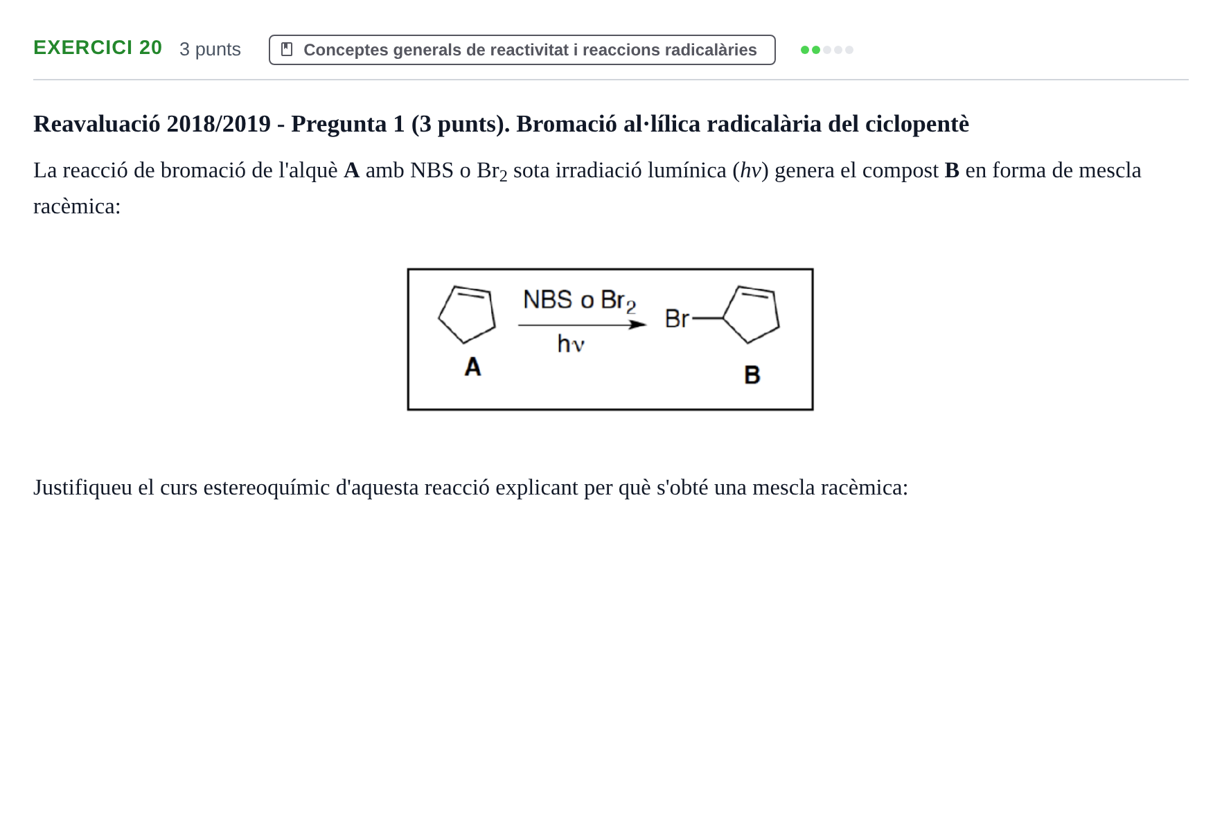 Enunciado: Problema 20 · Química Orgánica II UB 2018