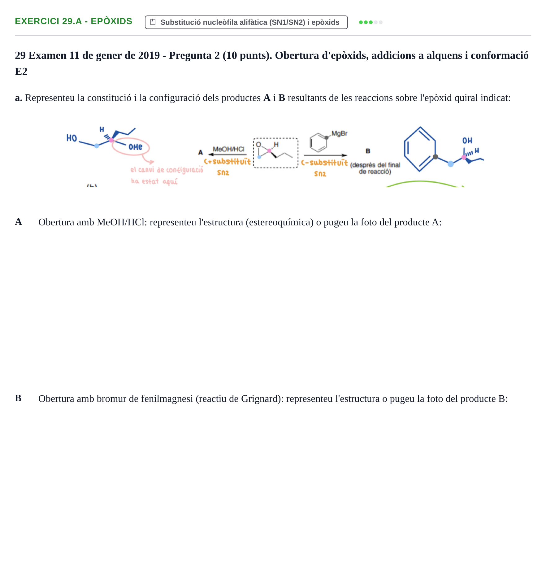 Enunciado: Ejercicio 29.a - Epòxids · Química Orgánica II UB 2018
