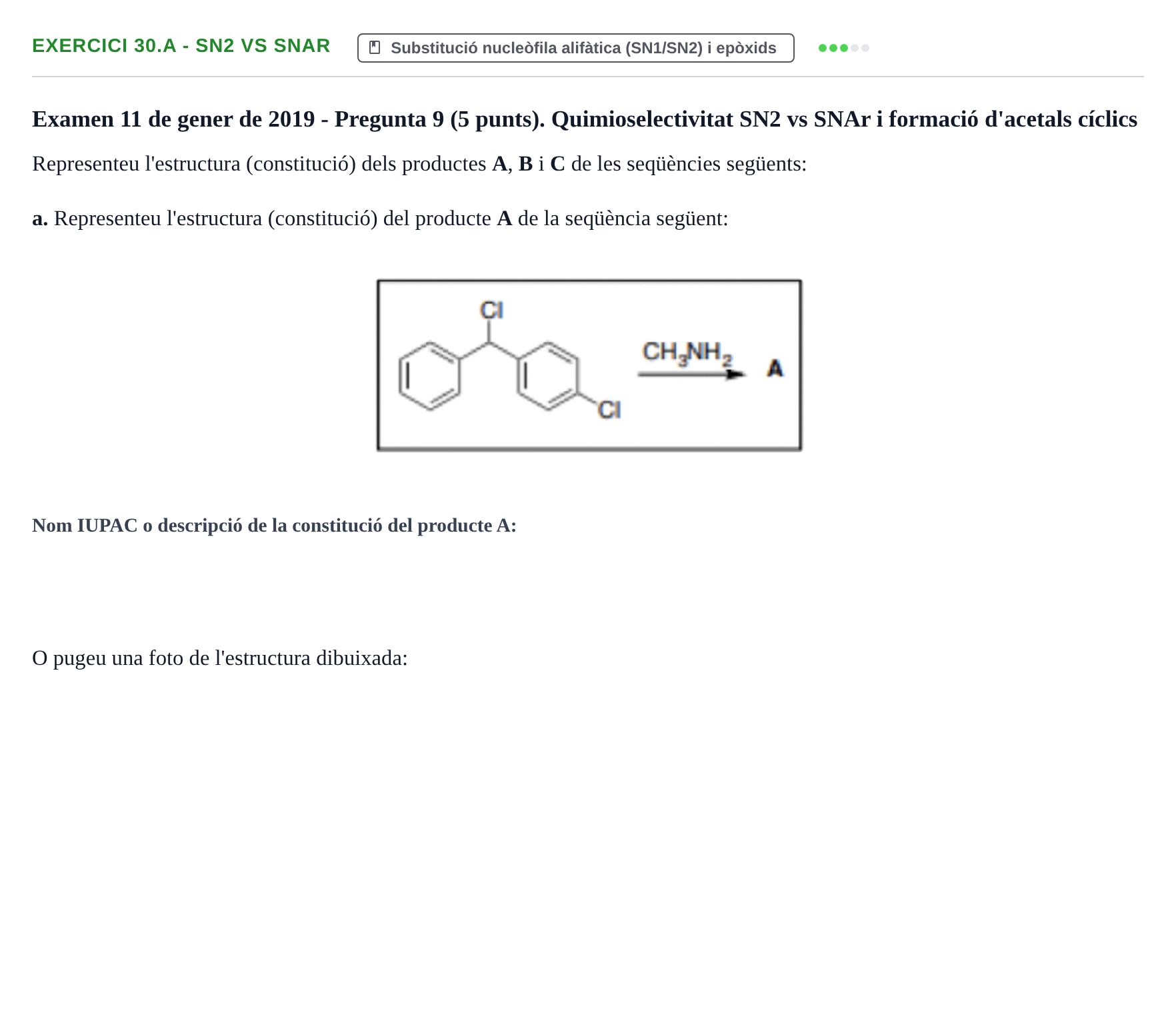 Enunciado: Ejercicio 30.a - SN2 vs SNAr · Química Orgánica II UB 2018
