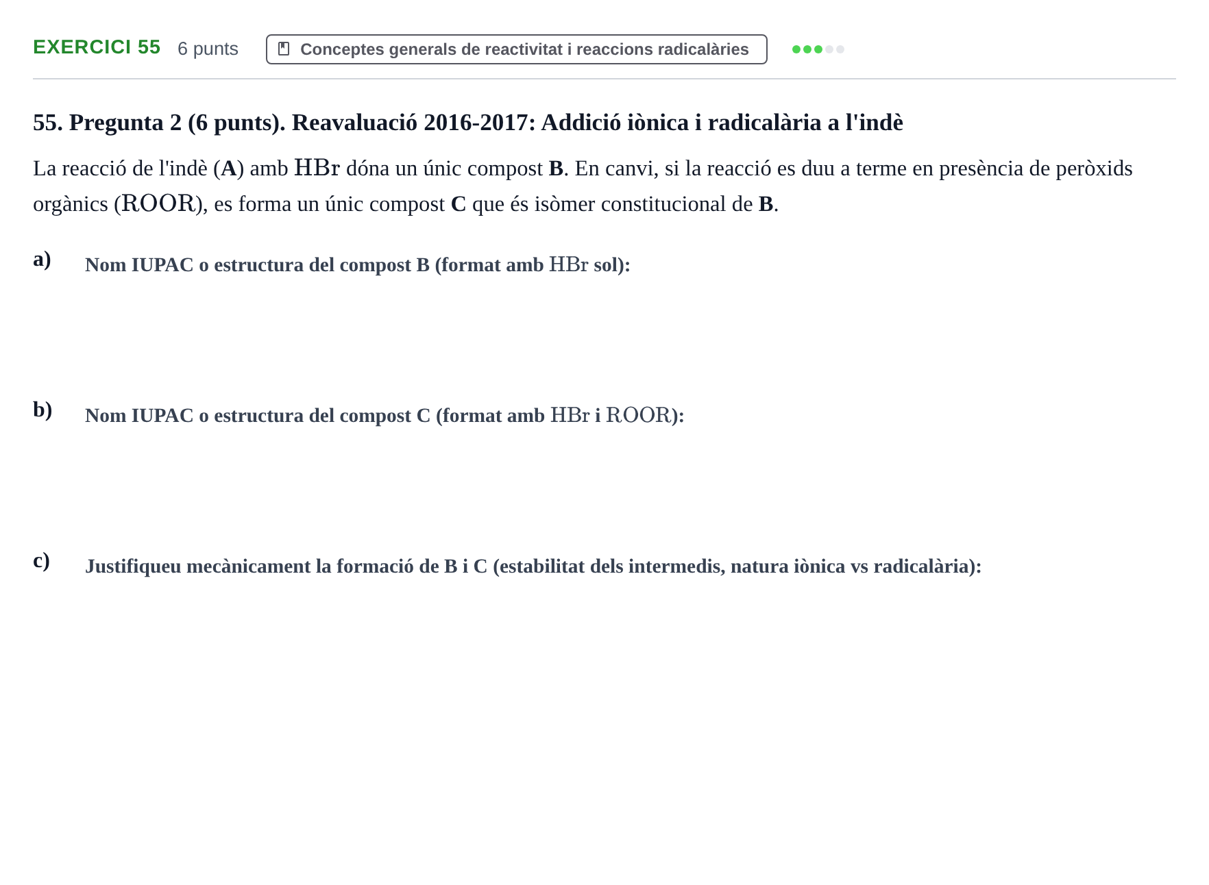 Enunciado: Problema 55 · Química Orgánica II UB 2018