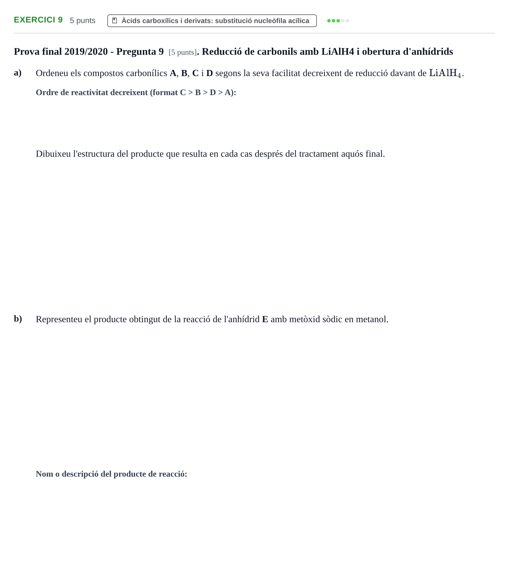 Enunciado: Problema 9 · Química Orgánica II UB 2018