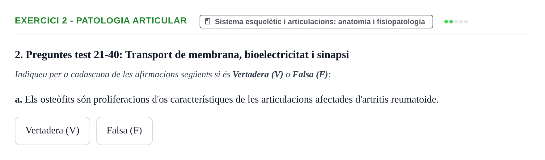 Enunciado: Ejercicio 2 - Patologia articular · Fisiología y Fisiopatología I UB 2016