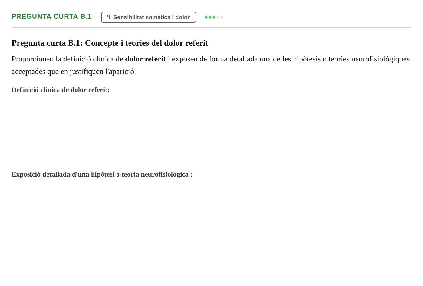 Enunciado: Pregunta curta B.1 · Fisiología y Fisiopatología I UB 2016