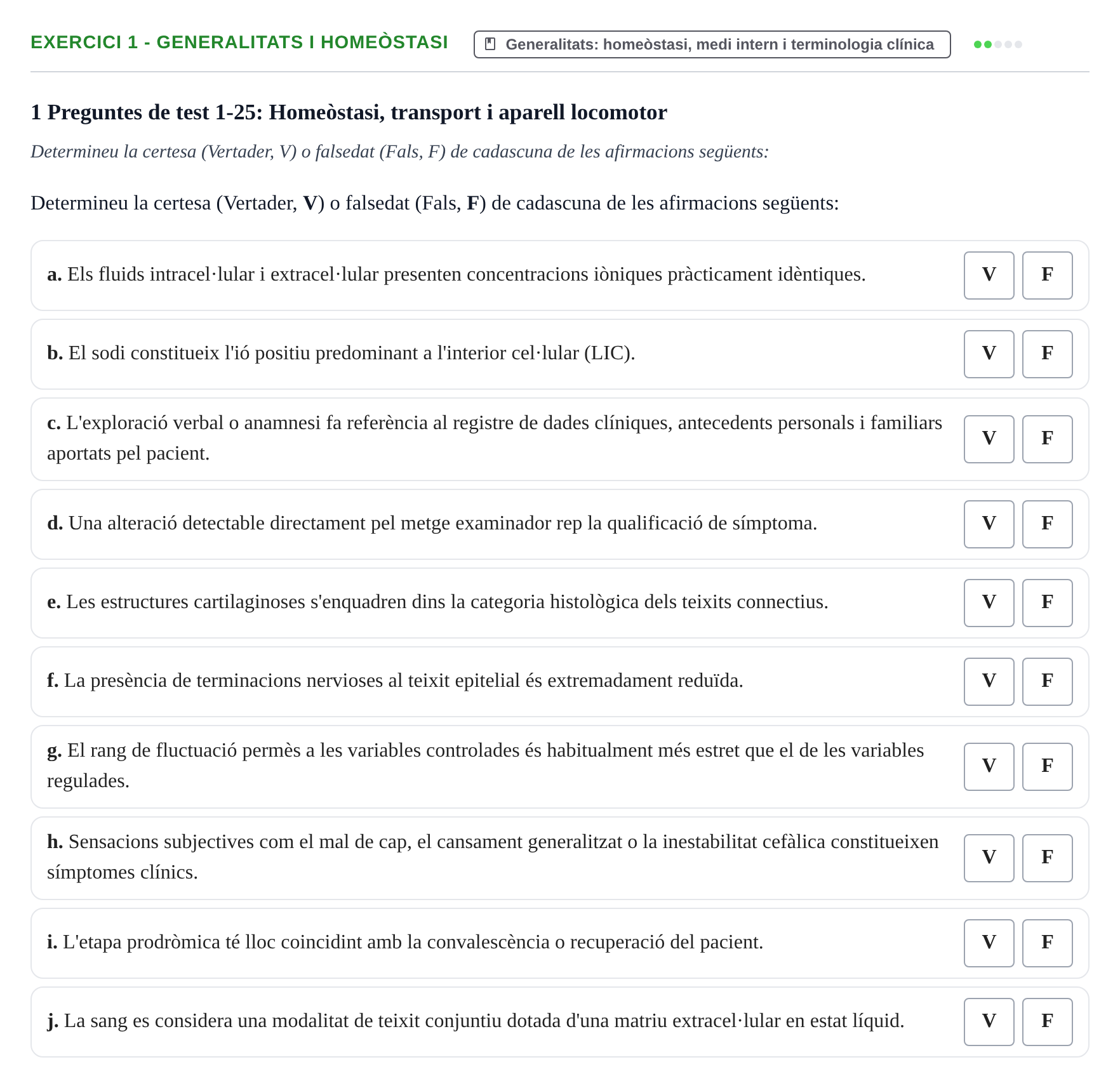 Enunciado: Ejercicio 1 - Generalitats i homeòstasi · Fisiología y Fisiopatología I UB 2016