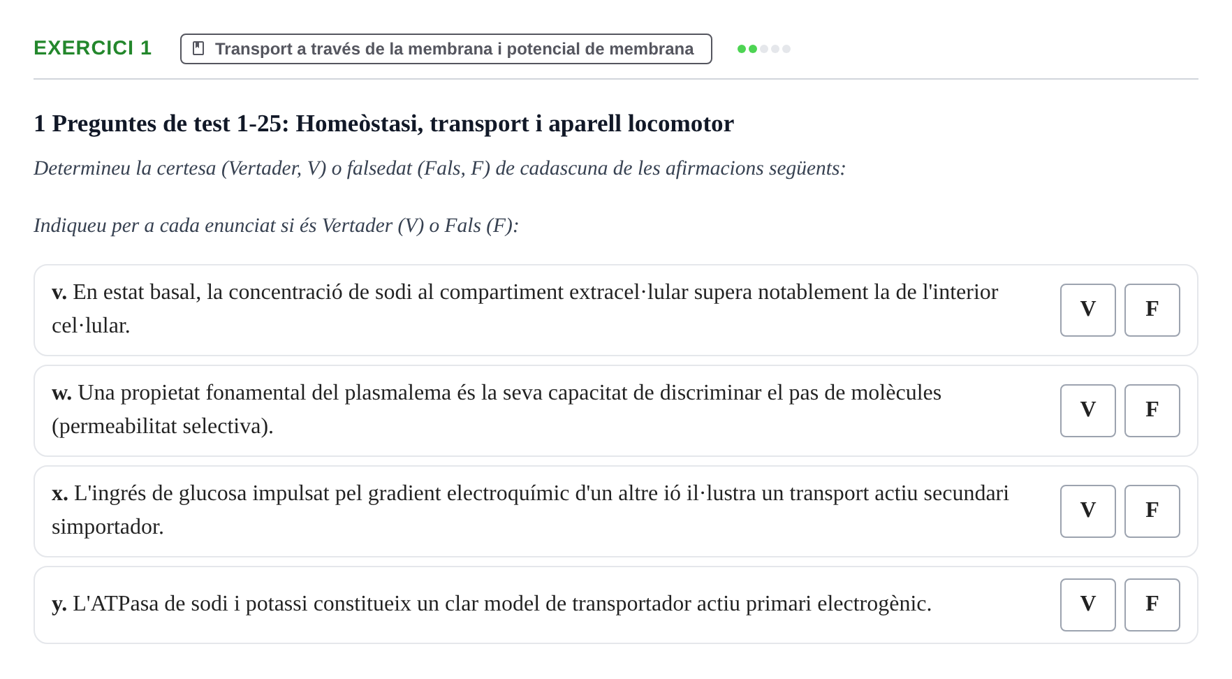 Enunciado: Ejercicio 1 - Transport a través de la membrana · Fisiología y Fisiopatología I UB 2016