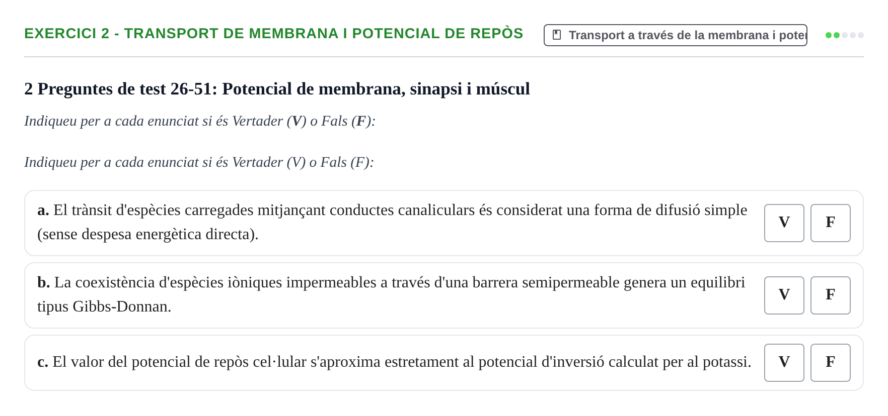 Enunciado: Ejercicio 2 - Transport de membrana i potencial de repòs · Fisiología y Fisiopatología I UB 2016
