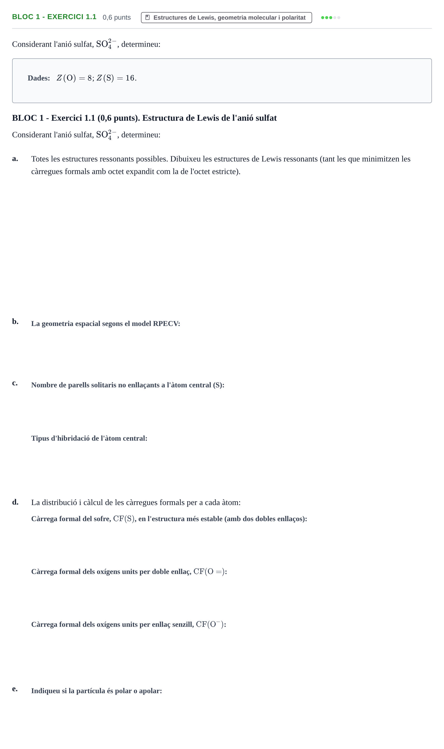 Enunciado: Ejercicio BLOC 1 - Exercici 1.1 · Química UB 2014