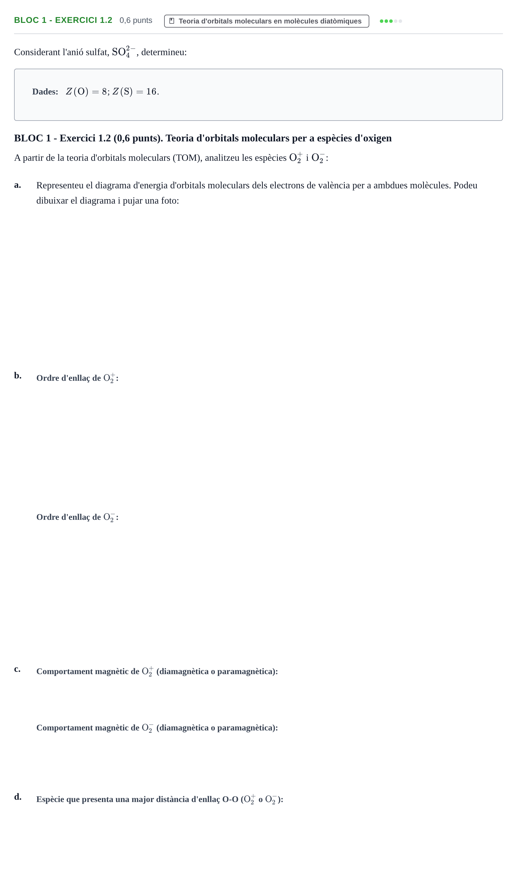 Enunciado: Ejercicio BLOC 1 - Exercici 1.2 · Química UB 2014