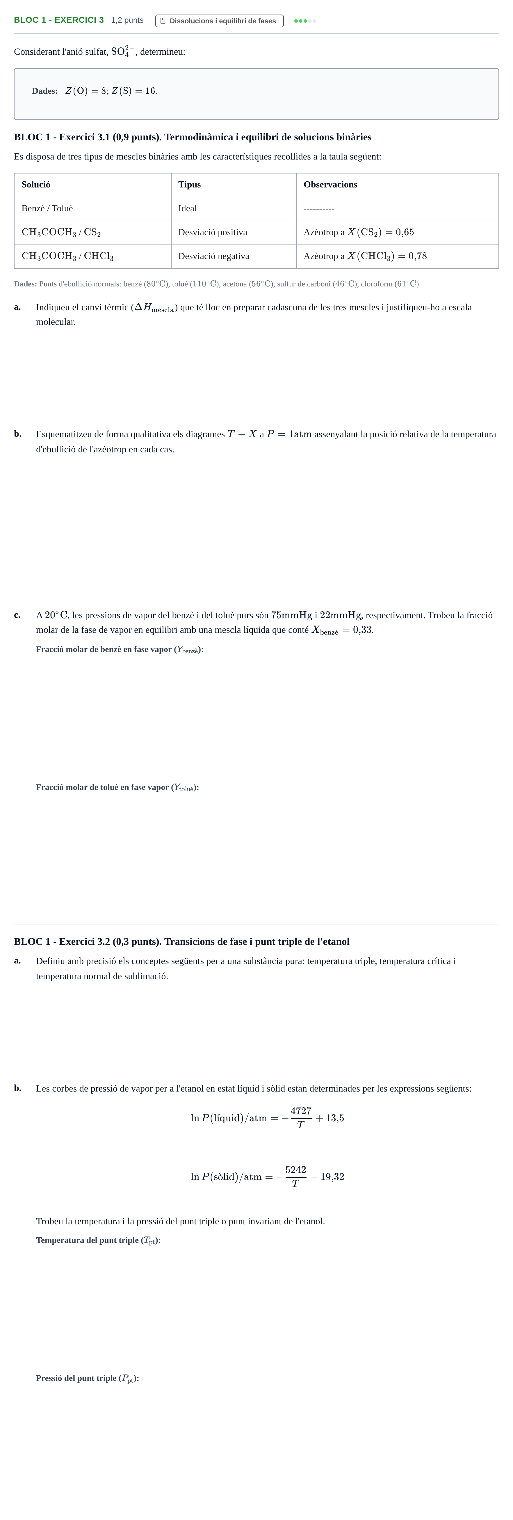 Enunciado: Ejercicio BLOC 1 - Exercici 3 · Química UB 2014