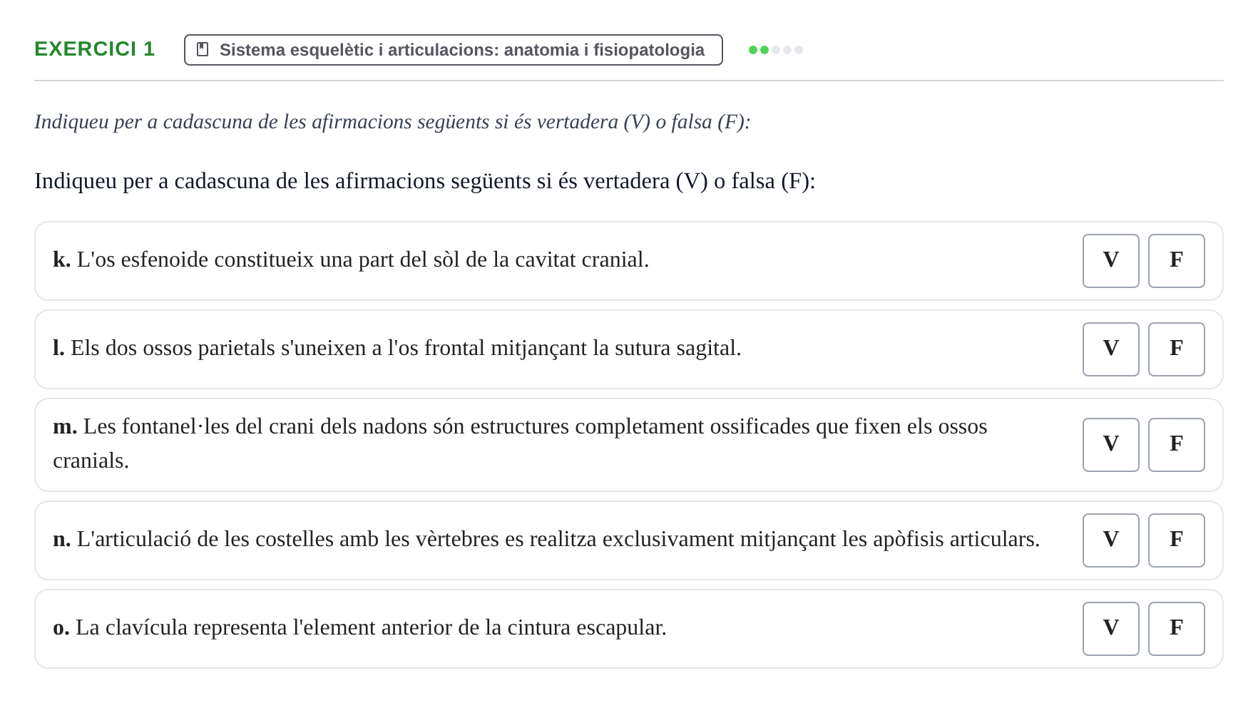 Enunciado: Ejercicio 1 - Sistema esquelètic · Fisiología y Fisiopatología I UB 2017