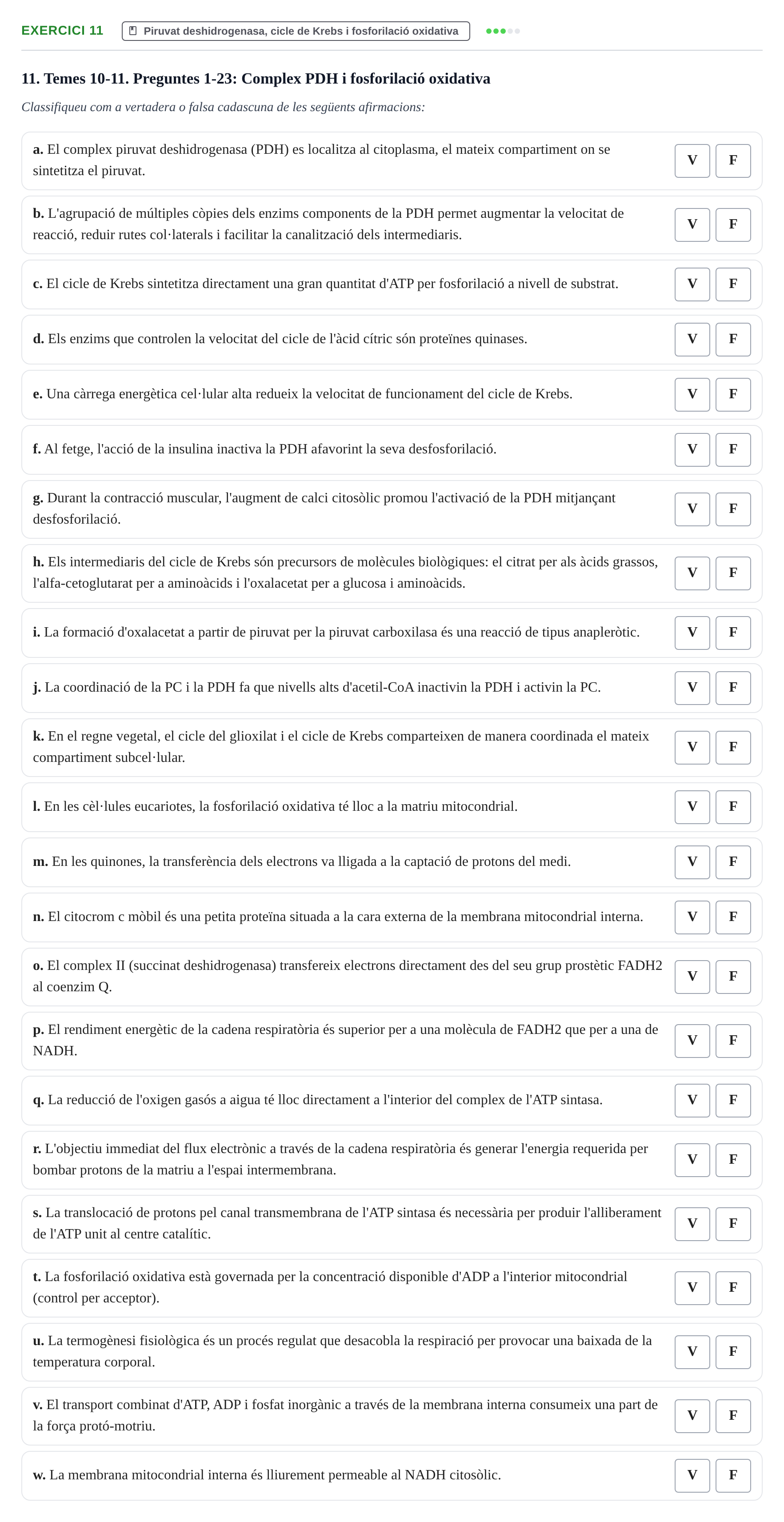 Enunciado: Problema 11 · Bioquímica UB Banc de preguntes d'examen de Bioquímica (Part 1)