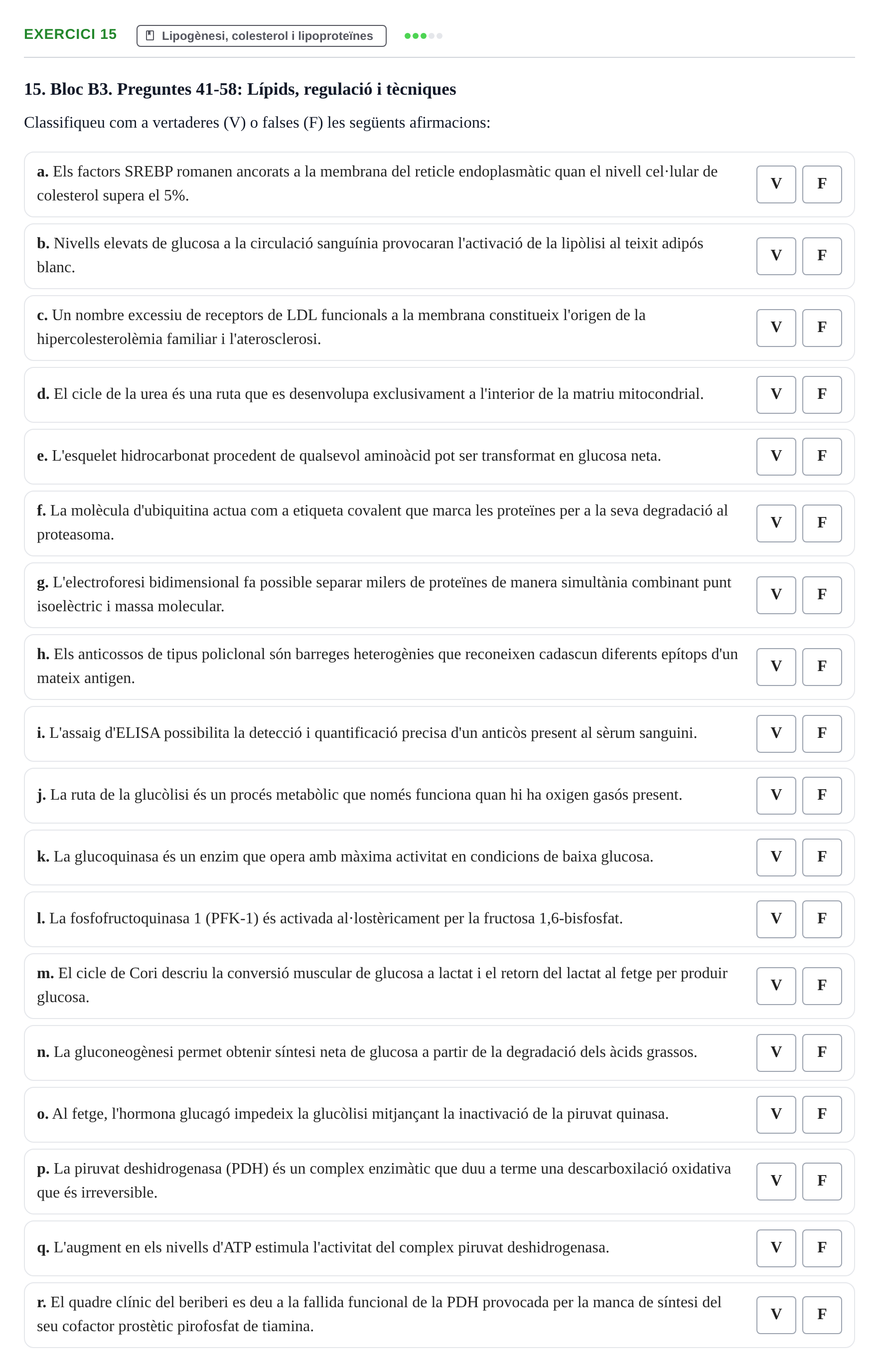 Enunciado: Problema 15 · Bioquímica UB Banc de preguntes d'examen de Bioquímica (Part 1)