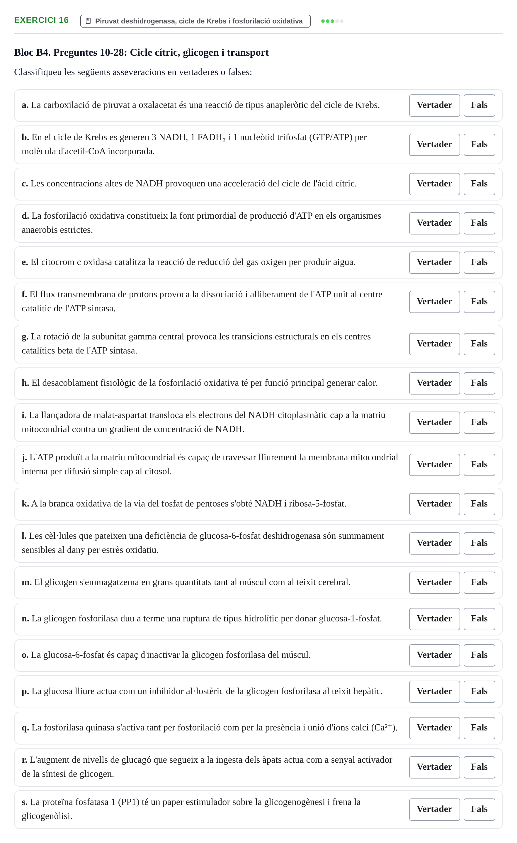 Enunciado: Problema 16 · Bioquímica UB Banc de preguntes d'examen de Bioquímica (Part 1)