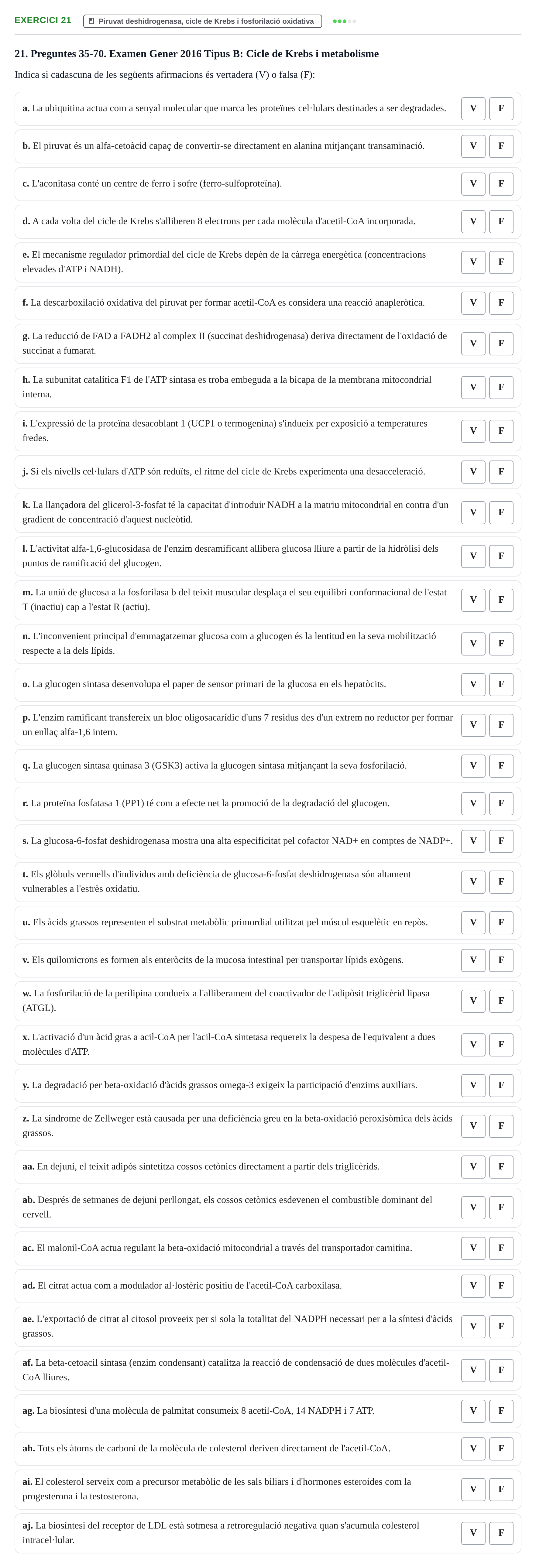 Enunciado: Problema 21 · Bioquímica UB Banc de preguntes d'examen de Bioquímica (Part 1)