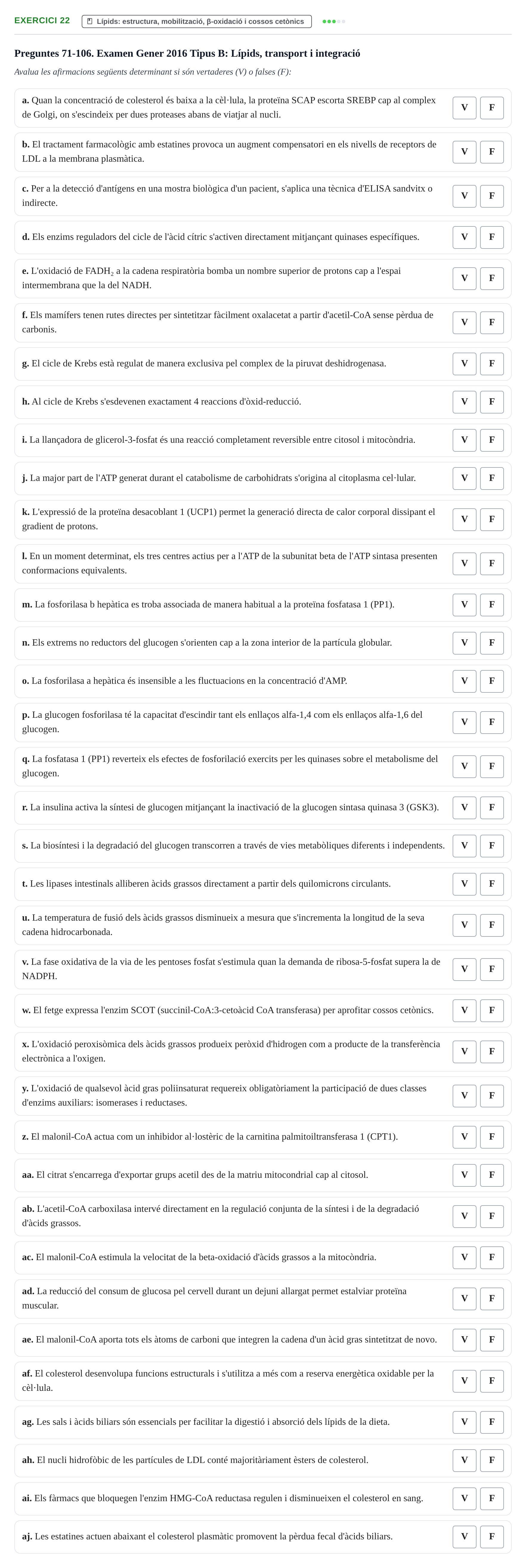 Enunciado: Problema 22 · Bioquímica UB Banc de preguntes d'examen de Bioquímica (Part 1)