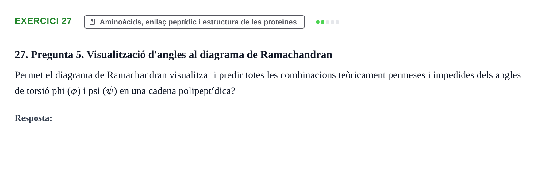 Enunciado: Problema 27 · Bioquímica UB Banc de preguntes d'examen de Bioquímica (Part 1)