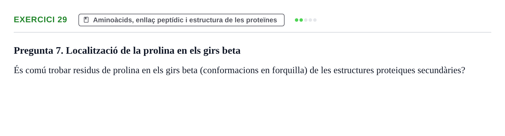 Enunciado: Problema 29 · Bioquímica UB Banc de preguntes d'examen de Bioquímica (Part 1)