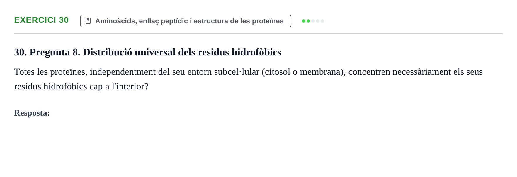 Enunciado: Problema 30 · Bioquímica UB Banc de preguntes d'examen de Bioquímica (Part 1)
