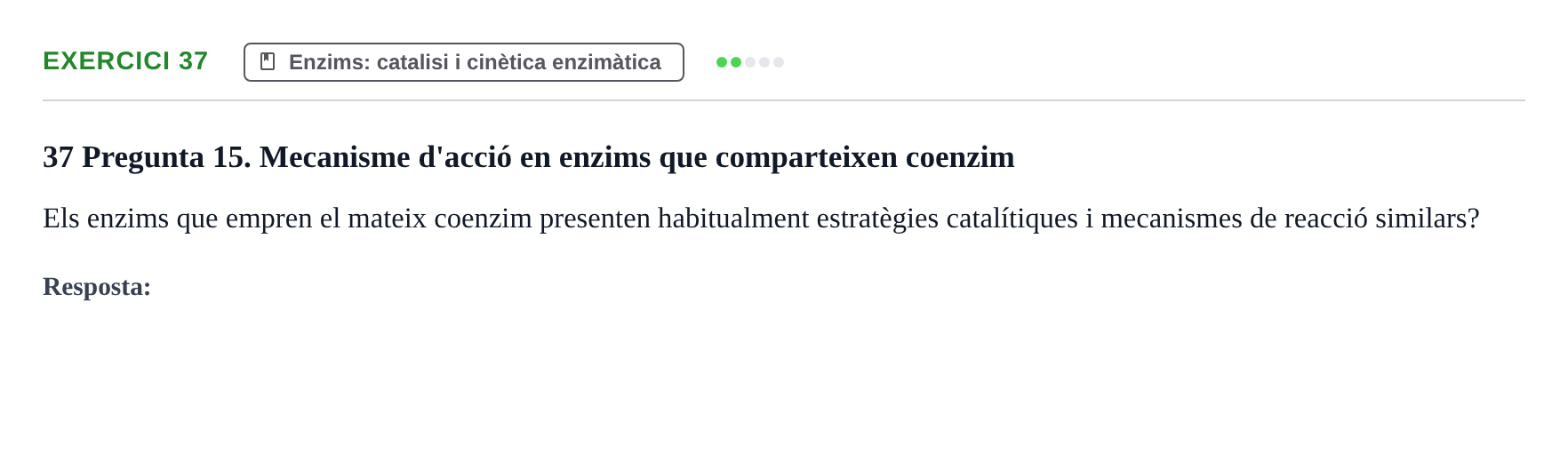 Enunciado: Problema 37 · Bioquímica UB Banc de preguntes d'examen de Bioquímica (Part 1)