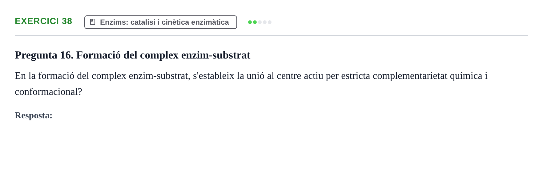 Enunciado: Problema 38 · Bioquímica UB Banc de preguntes d'examen de Bioquímica (Part 1)