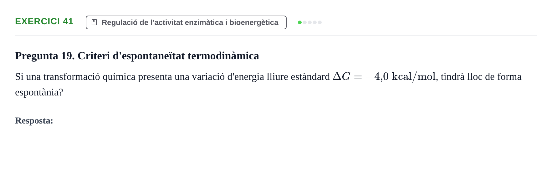 Enunciado: Problema 41 · Bioquímica UB Banc de preguntes d'examen de Bioquímica (Part 1)
