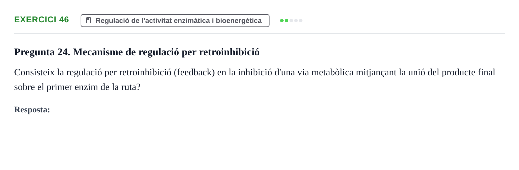 Enunciado: Problema 46 · Bioquímica UB Banc de preguntes d'examen de Bioquímica (Part 1)