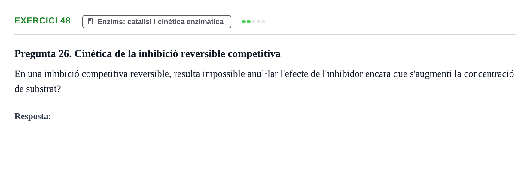 Enunciado: Problema 48 · Bioquímica UB Banc de preguntes d'examen de Bioquímica (Part 1)