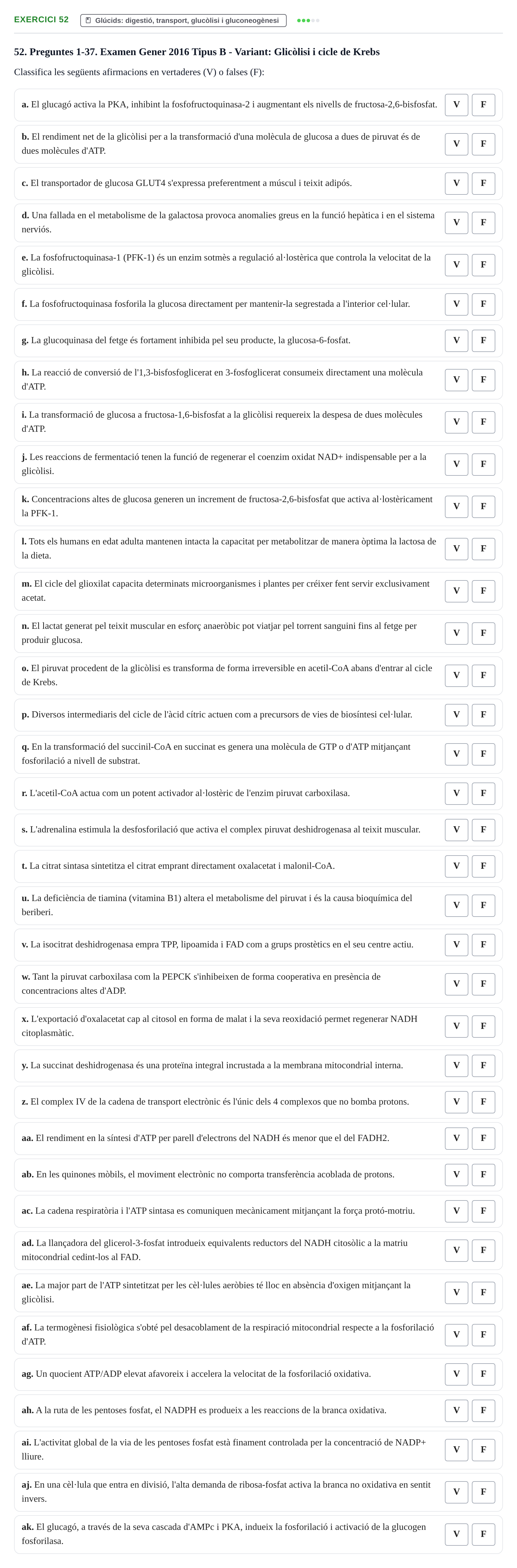 Enunciado: Problema 52 · Bioquímica UB Banc de preguntes d'examen de Bioquímica (Part 1)