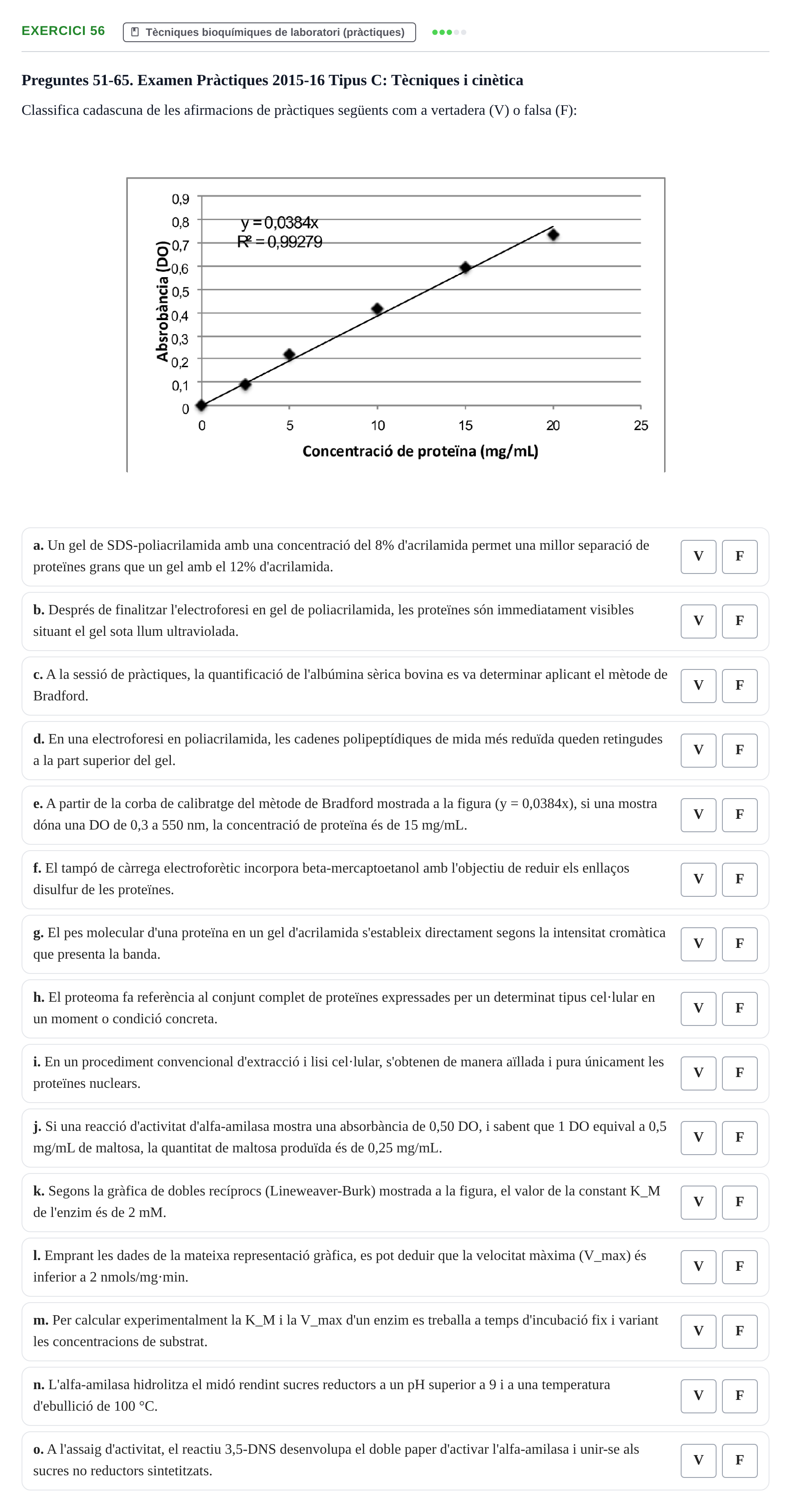 Enunciado: Problema 56 · Bioquímica UB Banc de preguntes d'examen de Bioquímica (Part 1)