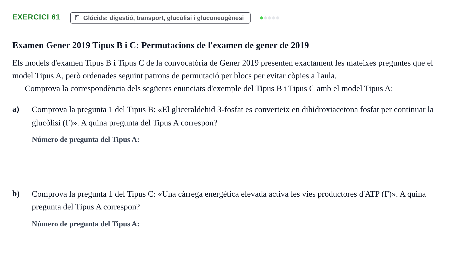Enunciado: Problema 61 · Bioquímica UB Banc de preguntes d'examen de Bioquímica (Part 1)